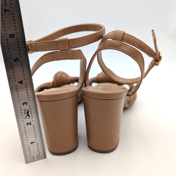 Tommy Hilfiger Sarifina Knot Block Heel Sandals Women's Brown Size US9.5M EU40 - Picture 4 of 14